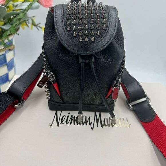 Christian Louboutin explorafunk key ring studded Crossbody bag made in Italy - Picture 2 of 16